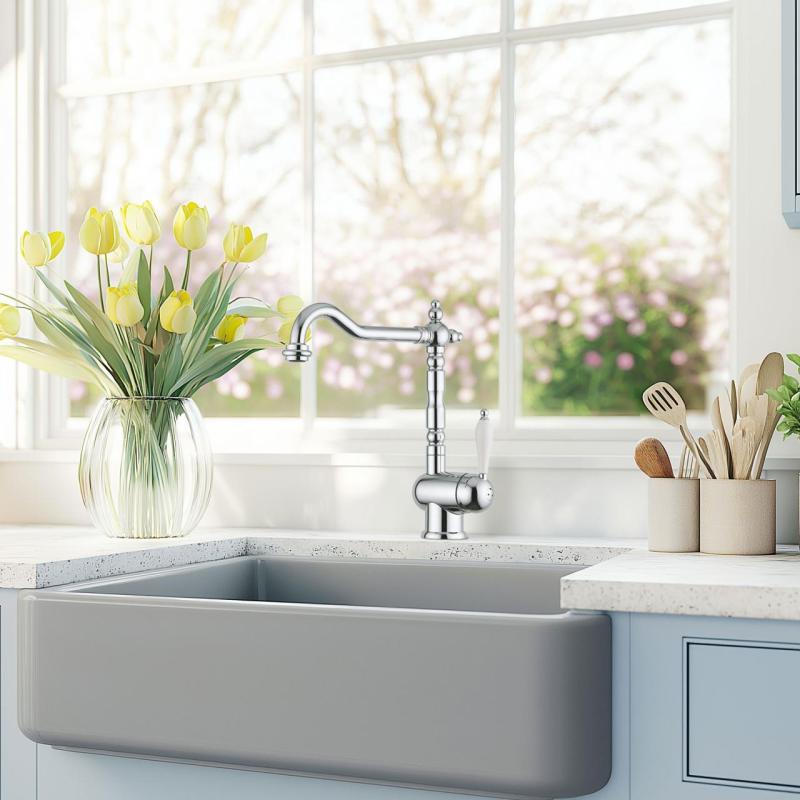 Franke Particolare Old England klasický kuchynský kohútik chróm 115.0060.360