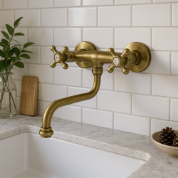 PB Nostalgická kuchynská batéria Classic C nástenná batéria Bronz 10.2722