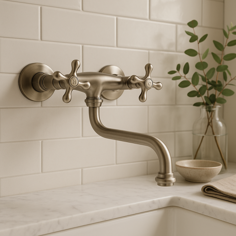 PB Nostalgická kuchynská batéria Classic C nástenná batéria nerez 10.2722