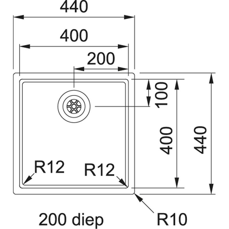 Franke Bolero Plus R12 BXX 110-40 nerezový drez podstavba 40x40cm 122.0576.355