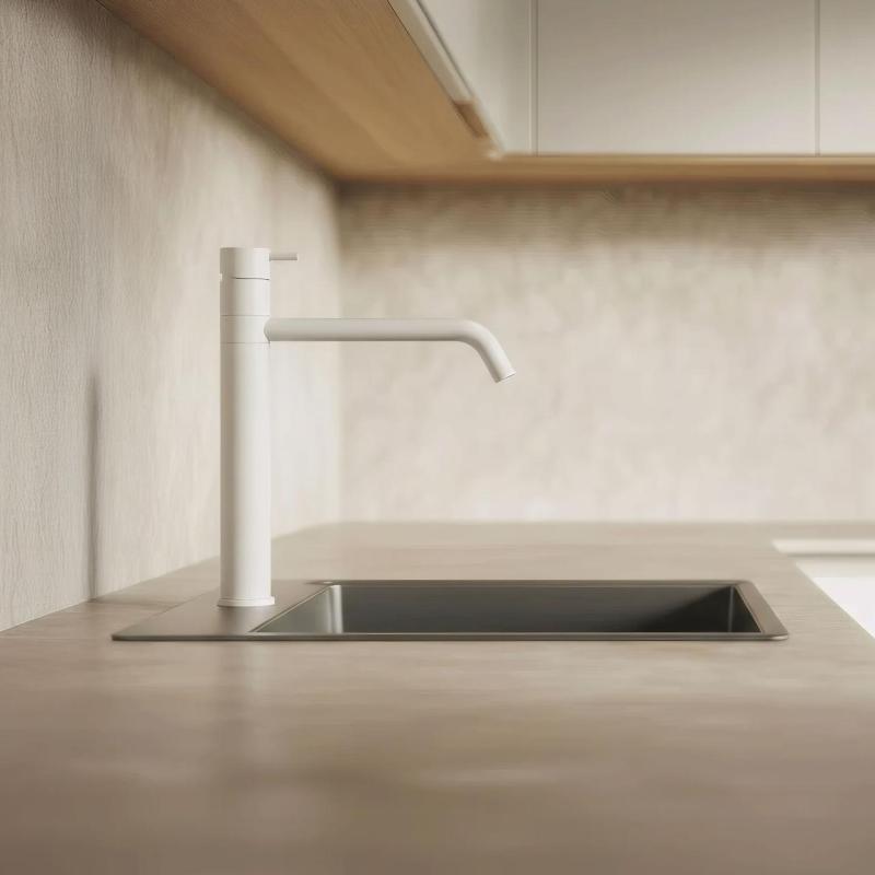 Waterevolution Flow kuchynská batéria matná biela T150BR