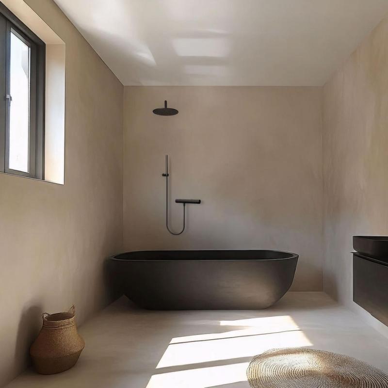 Waterevolution Flow termostatická sprchová batéria s čiernym sprchovým príslušenstvom T140TPR