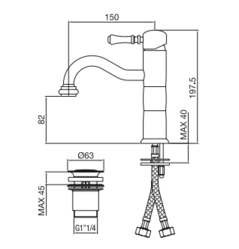 PB Classic klasická umývadlová batéria bronz 1208592572