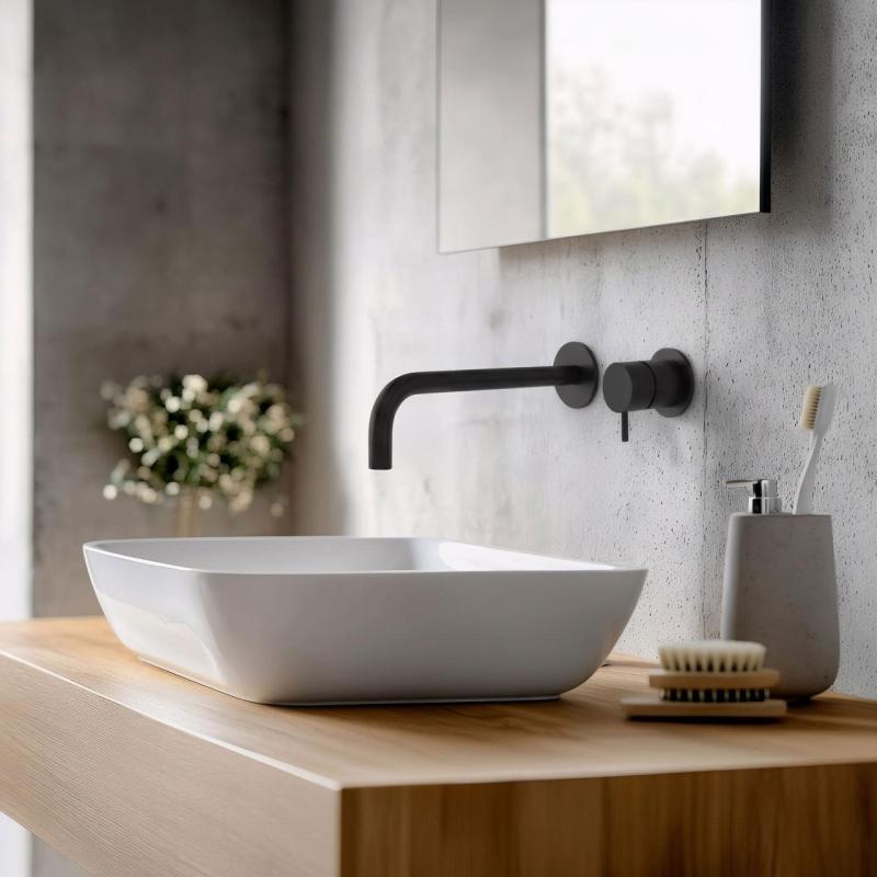 Vodovodná batéria Waterrevolution Flow, matná čierna, s výtokom 21 cm, T116BPR-21