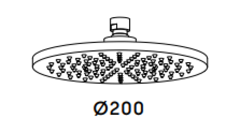 Waterevolution Flow hlavová sprcha 200mm matná čierna T1643PR