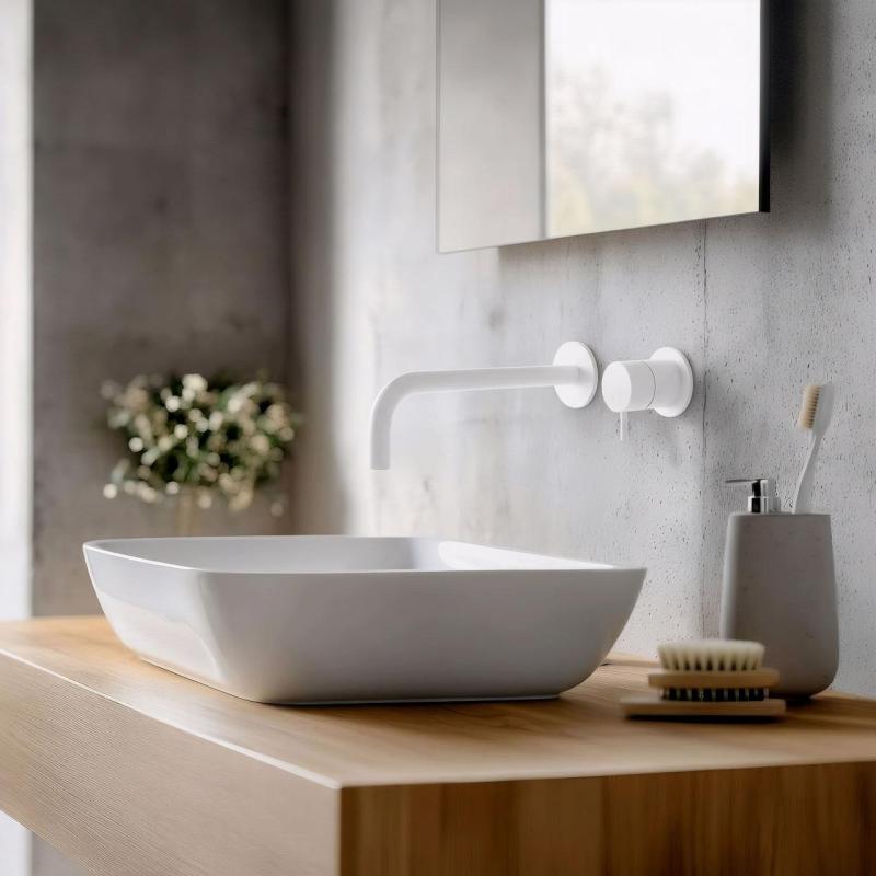 Vodovodná batéria Waterrevolution Flow, matná biela, s výtokom 21 cm, T116BBR-21