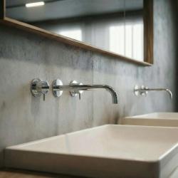 Waterevolution Flow 3-otvorová vstavaná batéria k umývadlu, chrómová, s výtokom 21 cm T1163F01-21