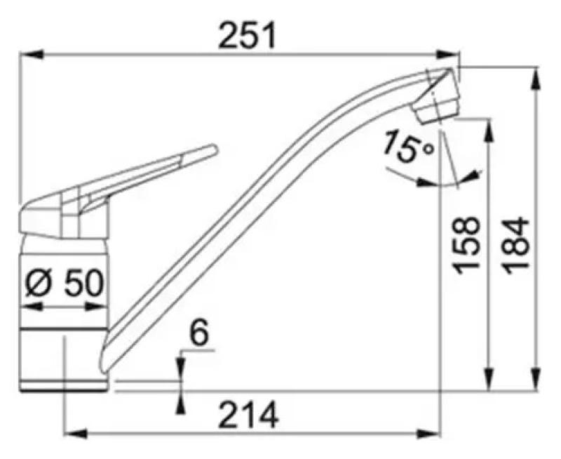 Franke kuchynská batéria Delta Novara Plus pevný výtok chróm 115.0347.142