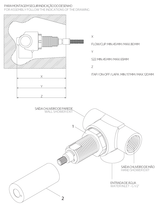 Waterevolution Flow vstavaný sprchový termostat s 2 výstupmi úplne z nehrdzavejúcej ocele 1208852642