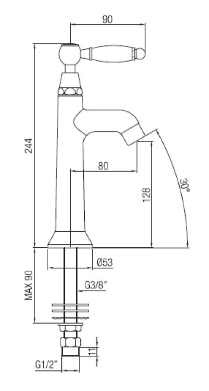 PB klasický fontánový kohútik s bielou rukoväťou na studenú vodu s chrómom 1208853732
