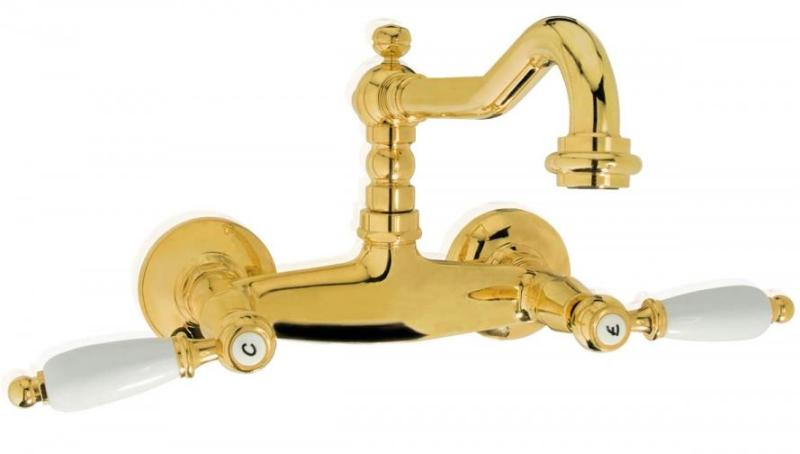 PB klasický nástenný kohútik s bielymi rukoväťami, chróm 1208854172