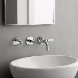 PB klasický vstavaný nástenný kohútik s bielymi rukoväťami, výtok 25 cm, Chróm 1208854382