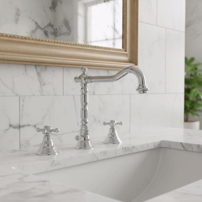 PB klasická 3-otvorová umývadlová batéria s hviezdicovými rukoväťami, výtok 18,5 cm Chróm 1208854922