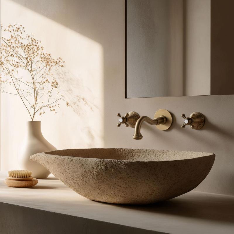 PB klasická nástenná batéria s hviezdicovými rukoväťami, výtok 16 cm, bronz 1208855052