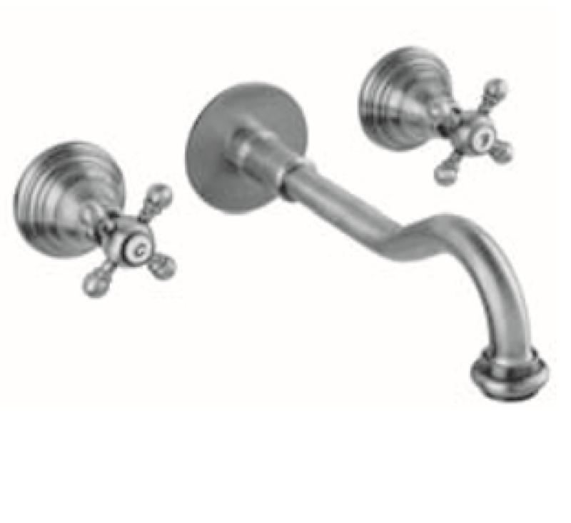 PB klasická vstavaná nástenná batéria s hviezdicovými rukoväťami, 25 cm výtok, nerezová oceľ 1208855132