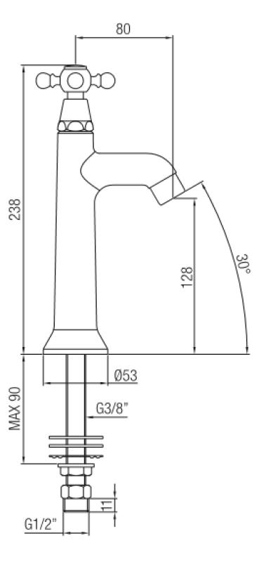 PB klasická fontánová batéria s hviezdicovým gombíkom na studenú vodu chróm 1208855532