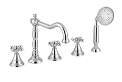 PB klasický 5-otvorový batériový kohútik s hviezdicovými gombíkmi Chróm 1208855772