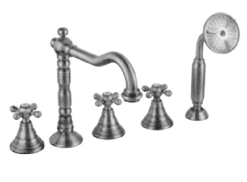 PB klasický 5-otvorový batériový kohútik s hviezdicovými gombíkmi Chróm 1208855772