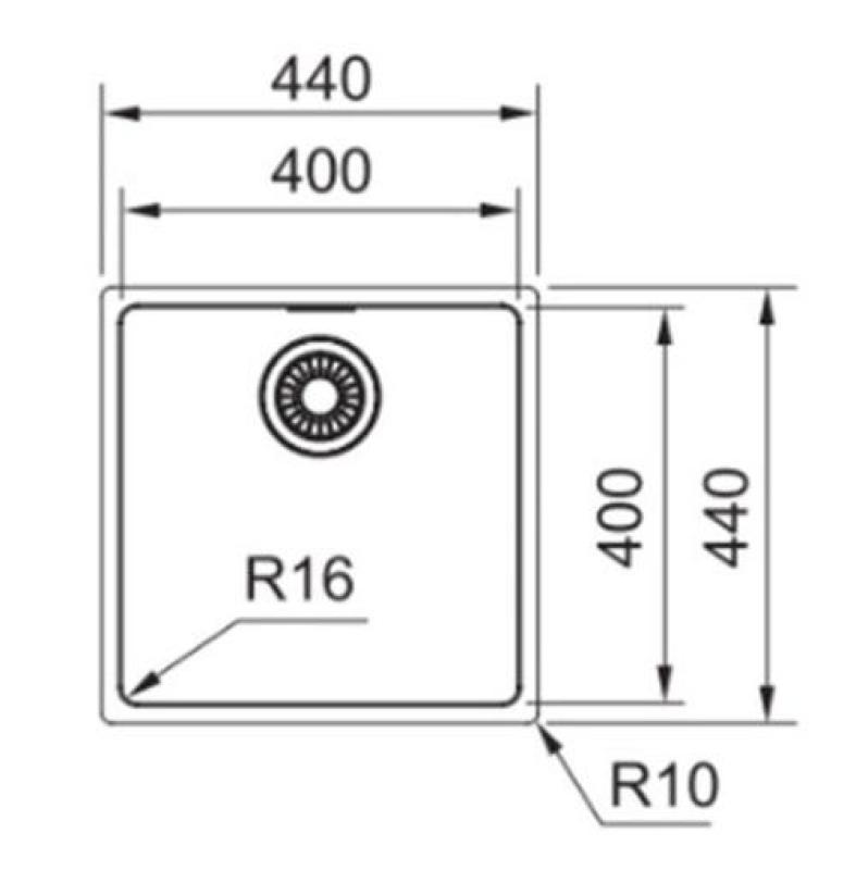 Franke Maris MRX 110.40 nerezový drez na zabudovanie 40x40 1220527791