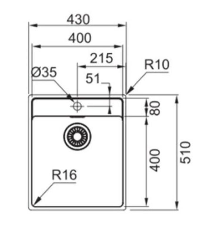 Franke Maris MRX 210.40 TL nerezový drez s otvorom pre batériu 43x51cm na úrovňovú montáž 1270527793