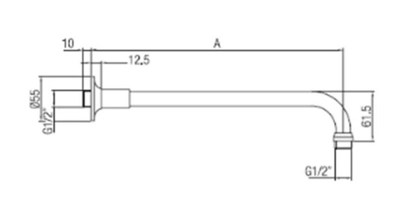 PB klasické sprchové rameno chróm 40 cm 1208898912