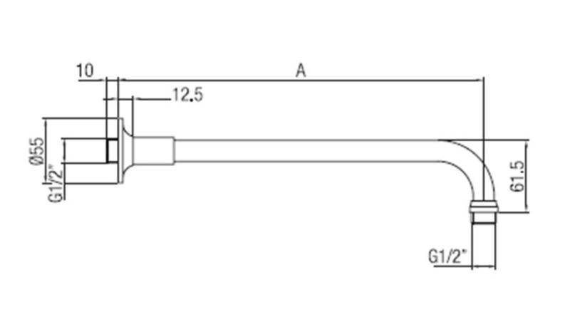 PB klasické sprchové rameno bronzové 40 cm 1208898922
