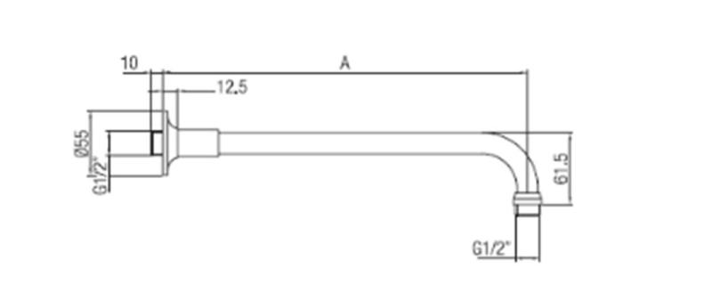 PB klasické sprchové rameno nerezová oceľ 40 cm 1208898932