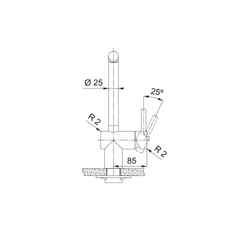 Franke masívna nerezová kuchynská batéria Atlas Neo otočný výtok 115.0521.435