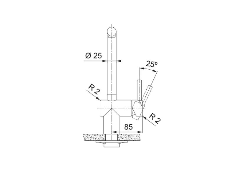 Franke Atlas Neo kuchynská batéria s otočným výtokom, kartáčovaná matná čierna 115.0550.424