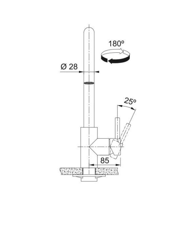 Franke Kuchynská batéria Kubus s výsuvnou sprchovou hlavicou, nehrdzavejúca oceľ 115.0529.207