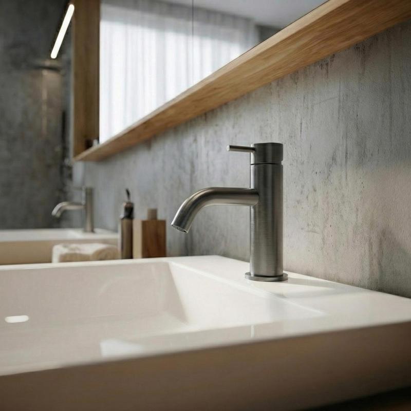 Waterevolution Flow umývadlová batéria PVD, brúsená, farba gun metal  T110GME