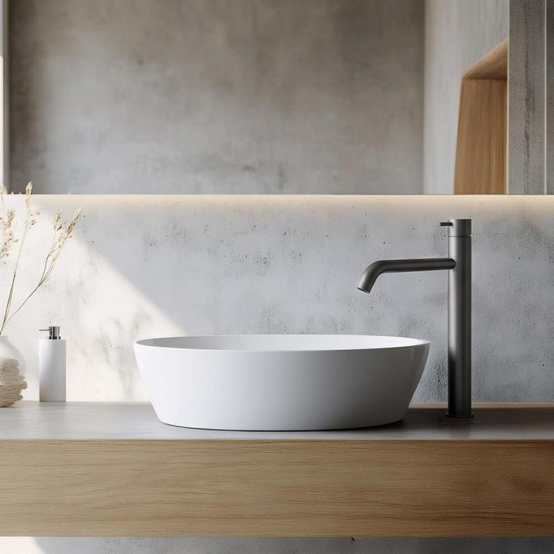 Waterevolution Flow umývadlová batéria pre umývadlové misy PVD gun metal T115GME