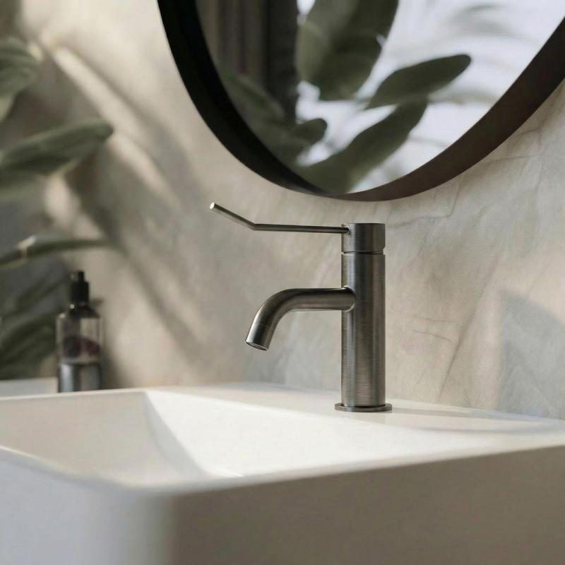 Waterevolution Flow umývadlová batéria vrátane click plug PVD Gun Metal T111GME