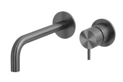 Waterevolution Flow Vstavaná umývadlová batéria PVD Gun Metal s výtokom 15 cm T116BGME-15