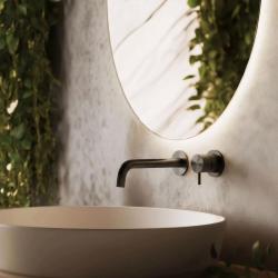 Waterevolution Flow Vstavaná umývadlová batéria PVD Gun Metal s výtokom 15 cm T116BGME-15