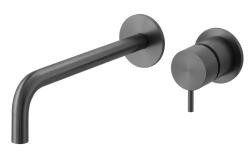 Waterevolution Flow Zápustná umývadlová batéria PVD Gun Metal s výtokom 21 cm T116BGME-21