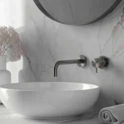 Waterevolution Flow Zápustná umývadlová batéria PVD Gun Metal s výtokom 21 cm T116BGME-21