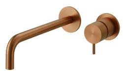 Waterevolution Flow Zápustná umývadlová batéria PVD v prevedení brúsená meď s výtokom 21 cm T116BCPE-21