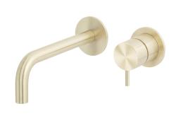 Waterevolution Flow Zápustná umývadlová batéria PVD biela so zlatým povrchom a výtokom 15 cm T116BWGE-15