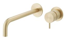 Waterevolution Flow Zápustná umývadlová batéria PVD biela so zlatým povrchom a výtokom 21 cm T116BWGE-21