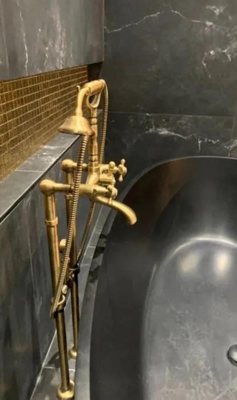 PB Voľne stojaca vaňová batéria nostalgická hviezdicové gombíky Bronz 6000