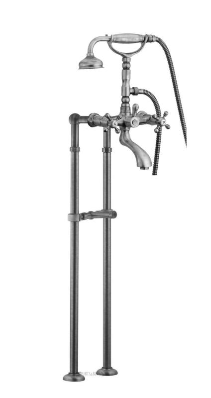 PB Voľne stojaca vaňová batéria nostalgická hviezdicové gombíky Bronz 6000