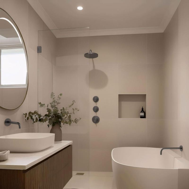 Waterevolution Flow vstavaná sprchová termostatická batéria s 2 uzatváracími ventilmi gun metal 1208948847