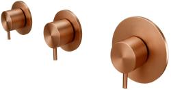 Waterevolution Flow vstavaný sprchový termostat s 2 uzatváracími ventilmi PVD brúsená meď