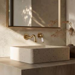 PB nostalgická vstavaná umývadlová batéria Vintage výtok 21 cm Bronz