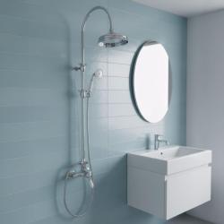 PB Nostalgická sprchová batéria so súpravou dažďovej sprchy, chróm.