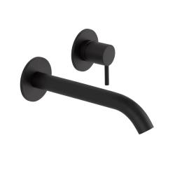 SB Round vstavaná umývadlová batéria matná čierna - 102 mm