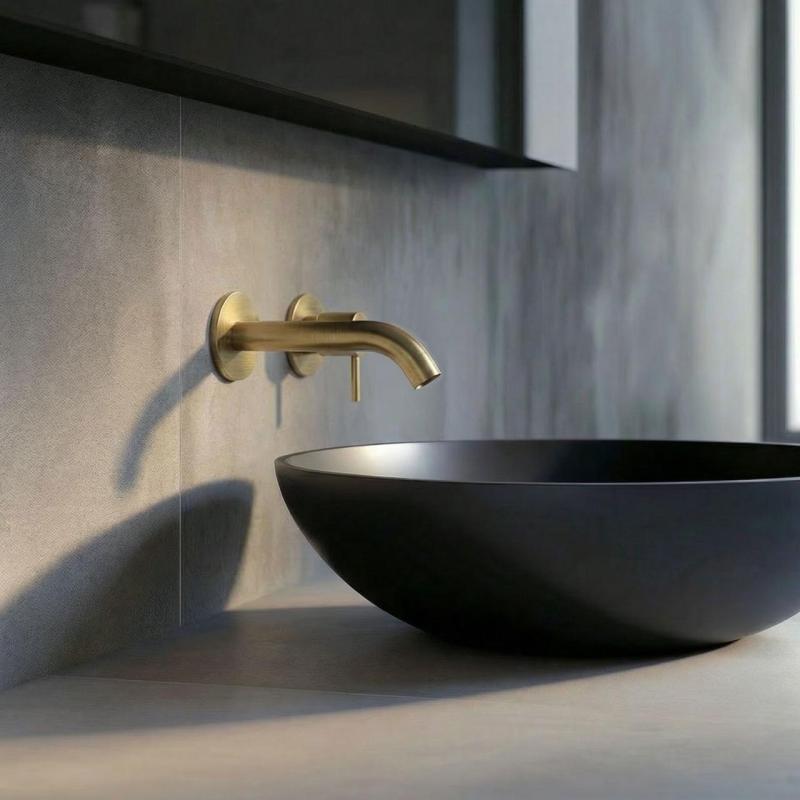 SB Round 316 vstavaná umývadlová batéria Kartáčovaná Mosadz PVD 132mm