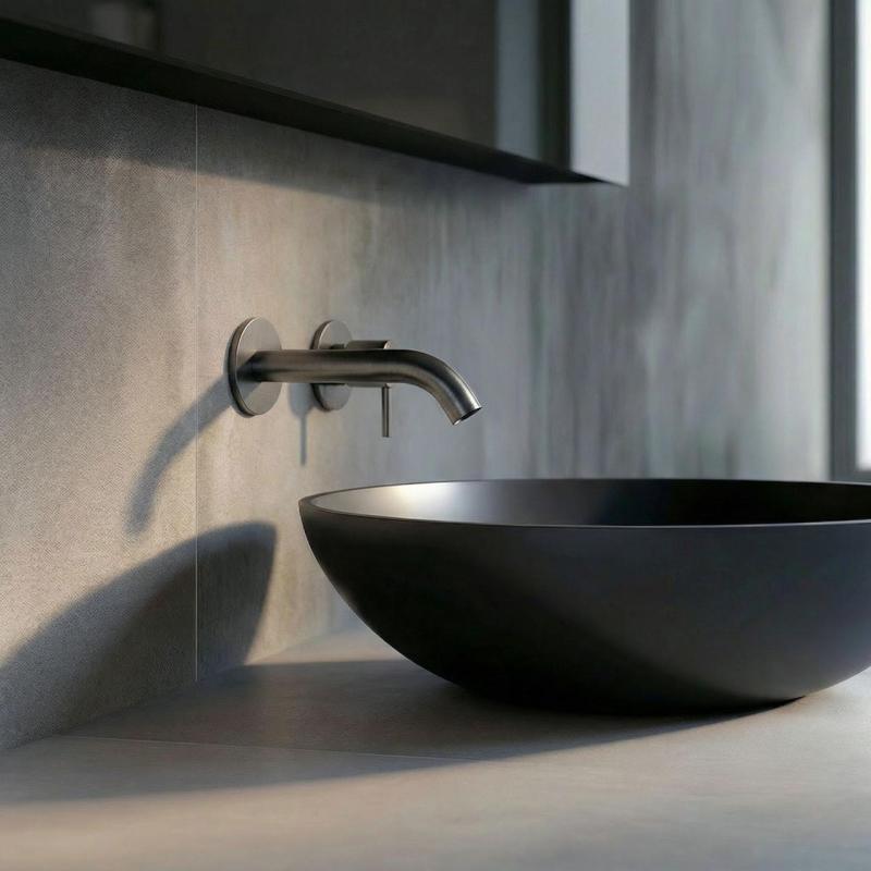 SB Round 316 vstavaná umývadlová batéria Gun Metal PVD 132mm