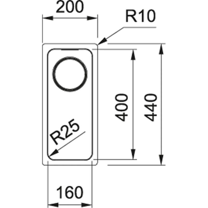 Franke Mythos MYX 110.16 nerezová malá drezová misa 16x40cm pre zabudovanie 122.0638.196